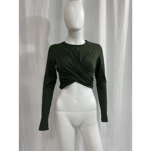 Susana Monaco 'Cross' Green Front Top Size M - Picture 2 of 5